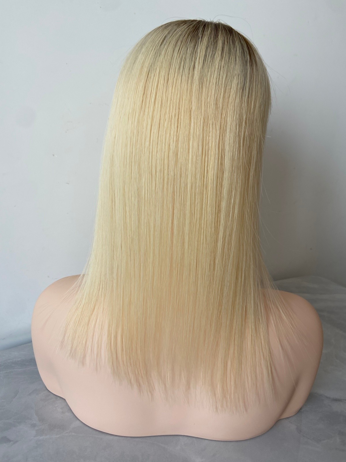 100% HUMAN RUSSIAN HAIR 5″x5″ BLONDE TOPPER BROWN ROOTED OMBRE HAIRPIECE