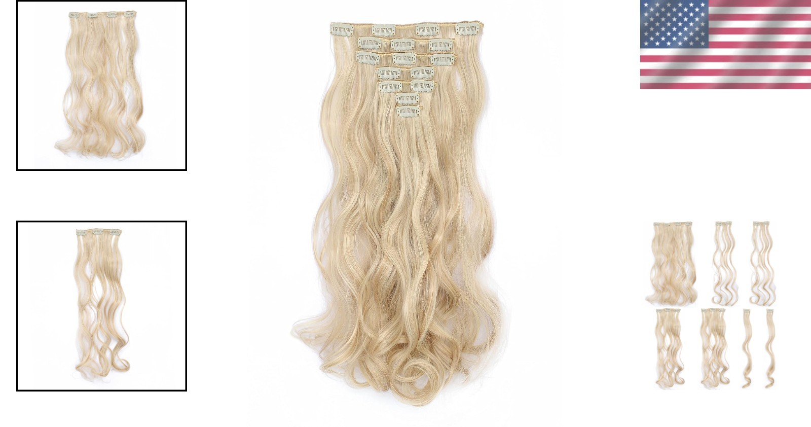 Dark Honey Blonde Highlights Clip in Hair Extensions