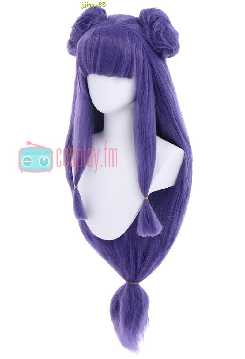 Anime Ranma 1/2 Cosplay Shampoo Ranma Ponytail with Buns Hair Halloween Wigs