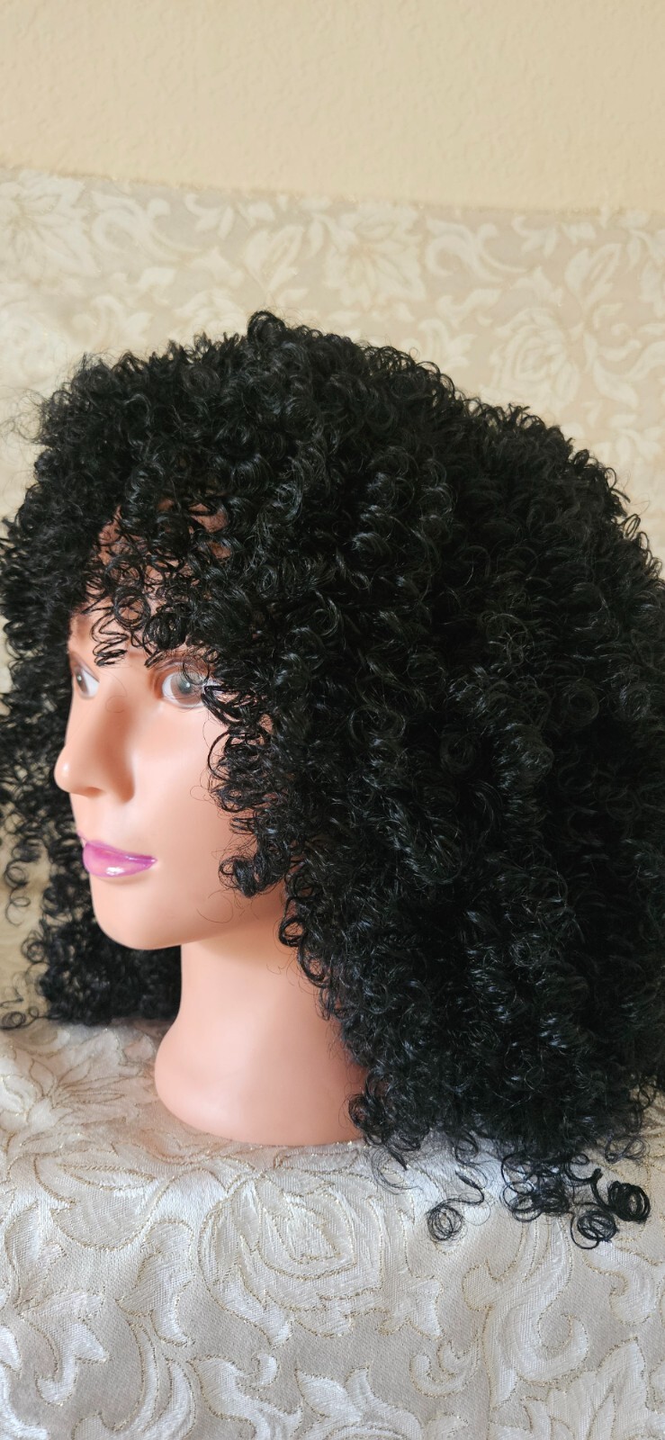 BHF Kinky Curly Wig 10″ High Breathable 150% Density Unisex-adult High Temperat