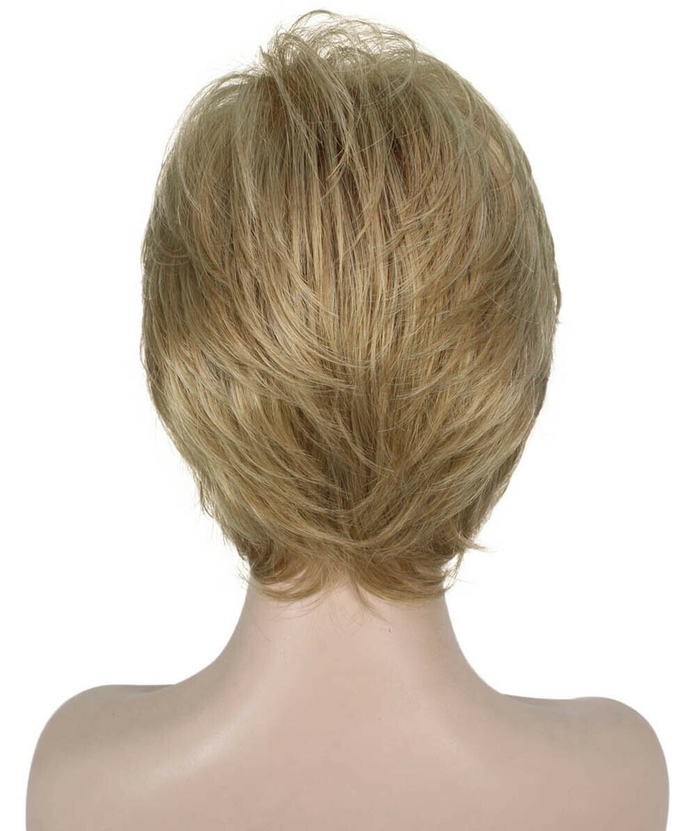Rita – Straight Kanekalon Synthetic Fiber Full Wig, 2.5 – 4.5 in, Honey Blonde