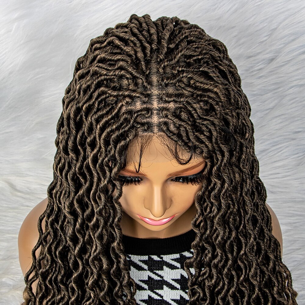 32″ Synthetic Lace Front Wig Braided Wigs Braid With Baby Hair Braided Curly