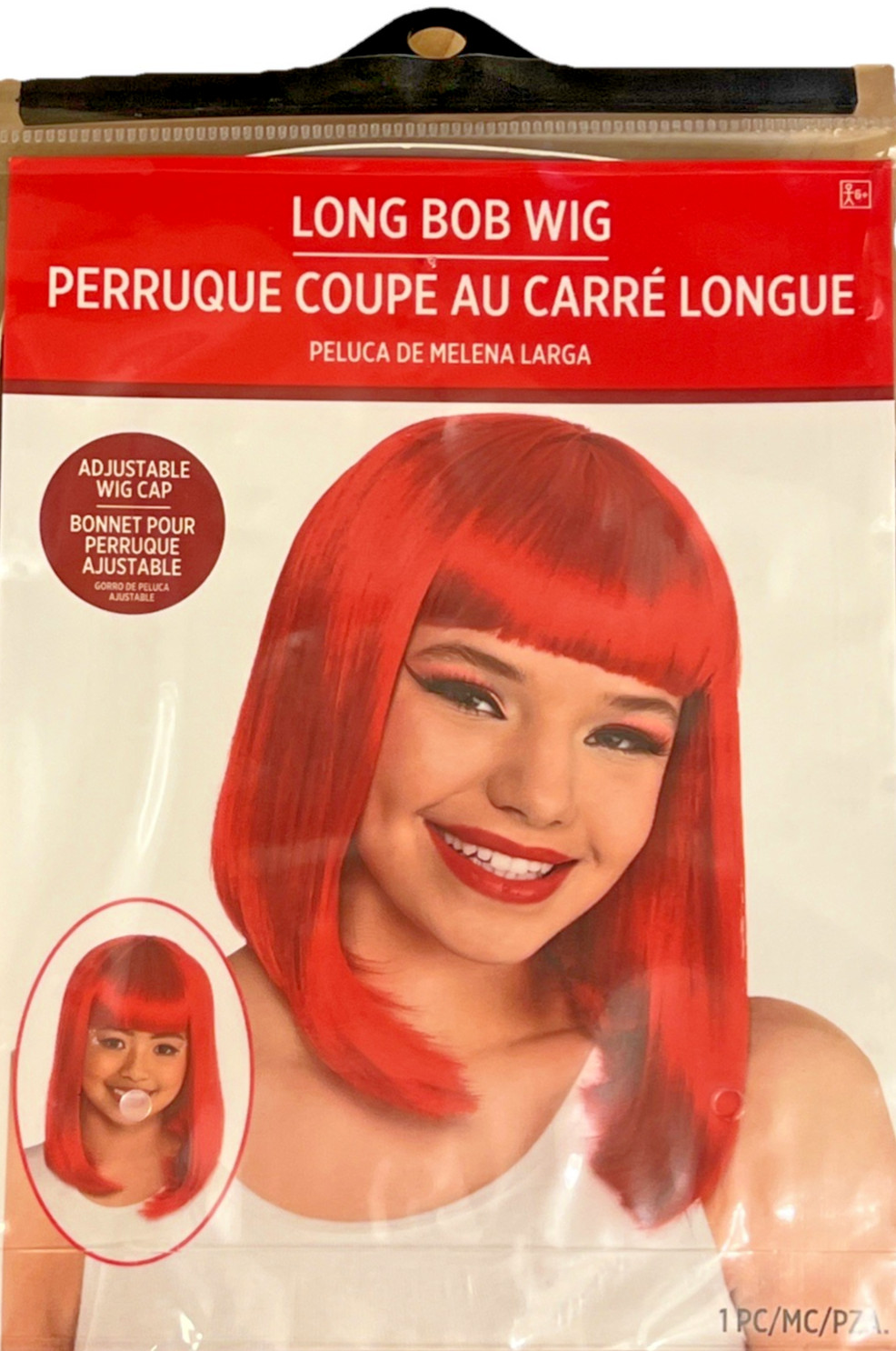Women’s Red Long Bob Wig Adjustable Cap Hair Care Girls Halloween Beauty NEW