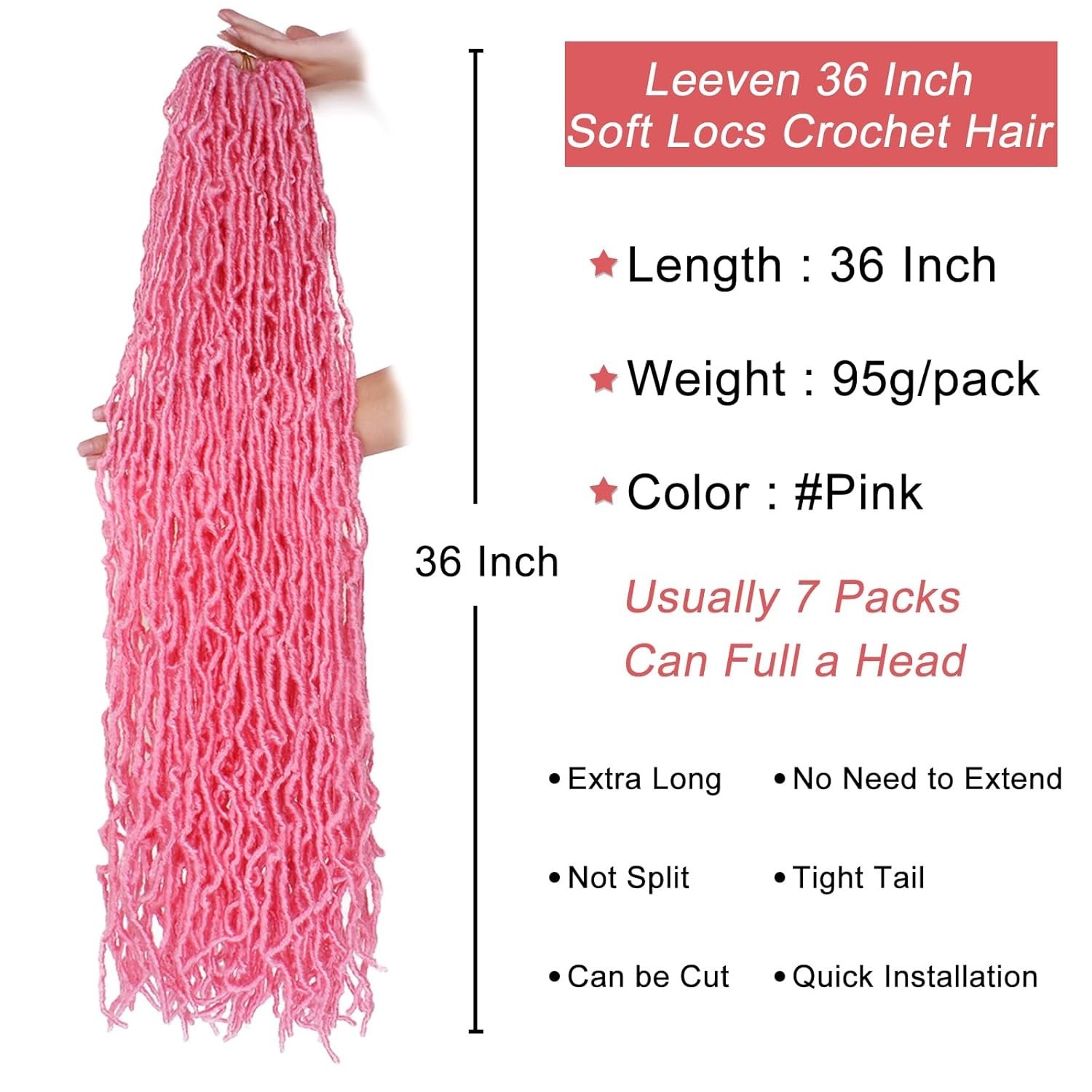 36 Inch Soft Locs for Black Women – Curly Wavy Extensions Pack of 3