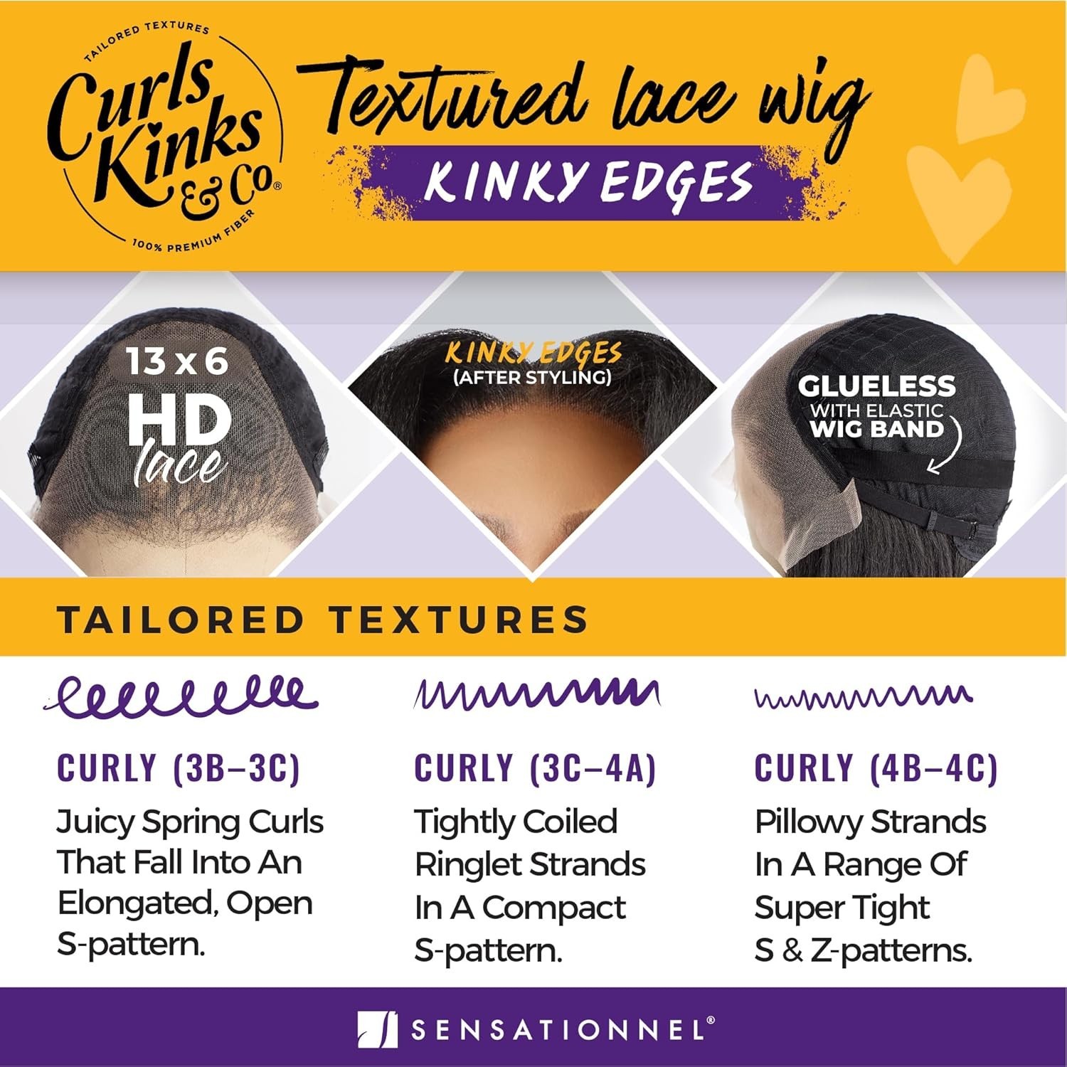 Sensationnel Kinky Edges 13×6 Glueless HD Lace Wig – KINKY BODY WAVE 14″