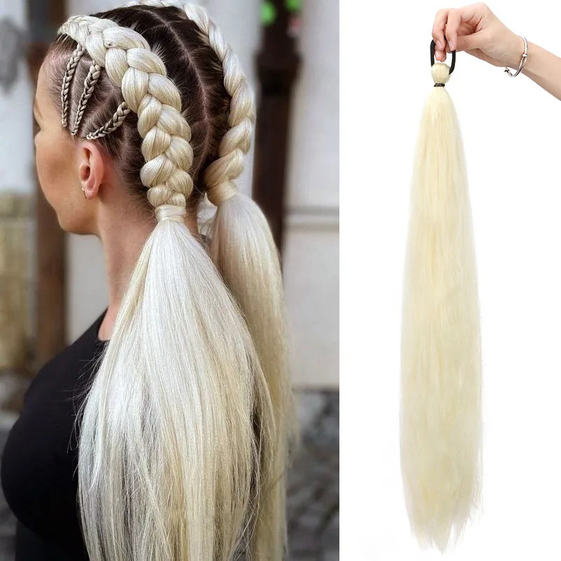 Synthetic Ombre Elastic Band Ponytail Hair Extension DIY Twist Braid for Women