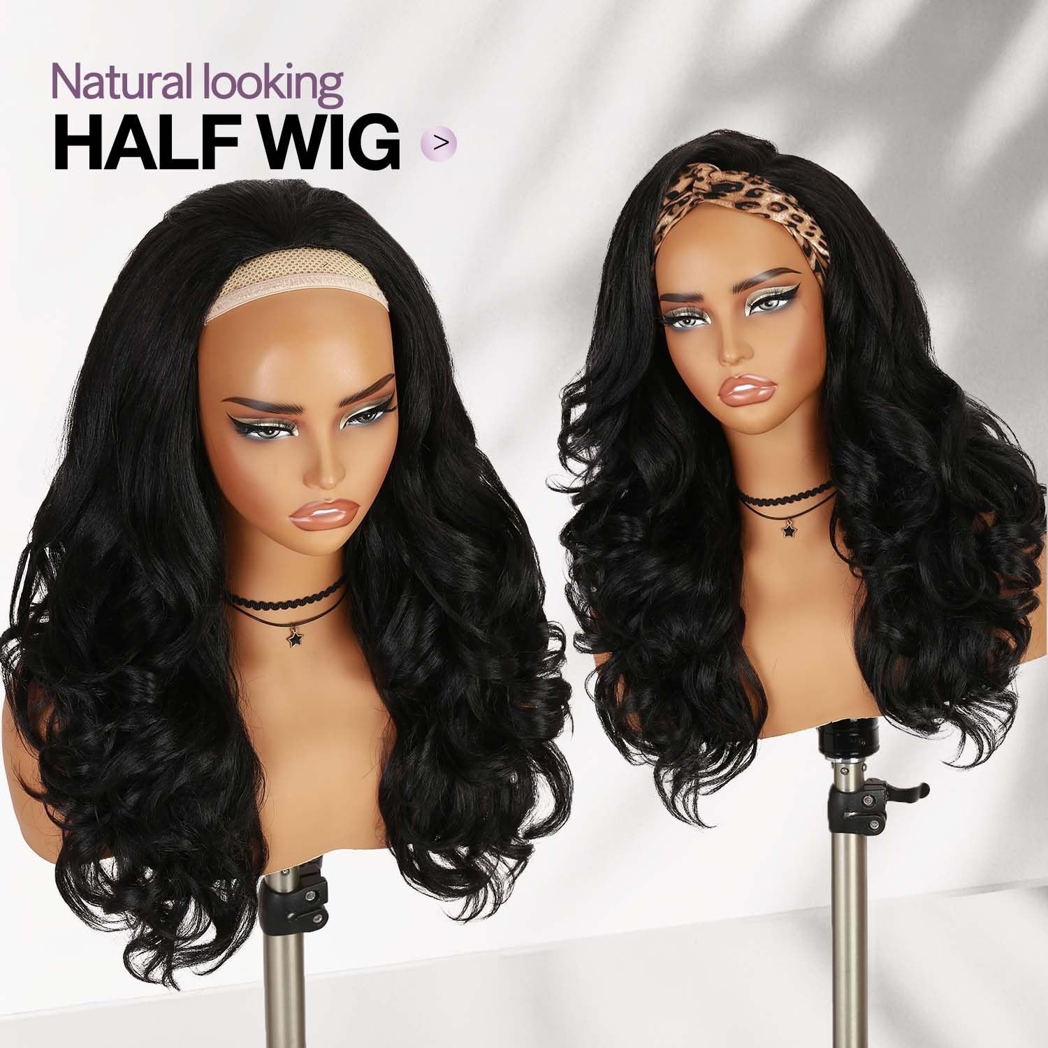 Yaki Curly Half Wig Loose Curly Synthetic Kinky Straight Wig With Curly End f…