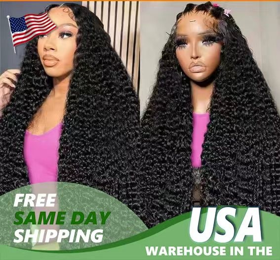 5×5 Natural Color 200% Density Deep Wave Transparent Lace Wigs