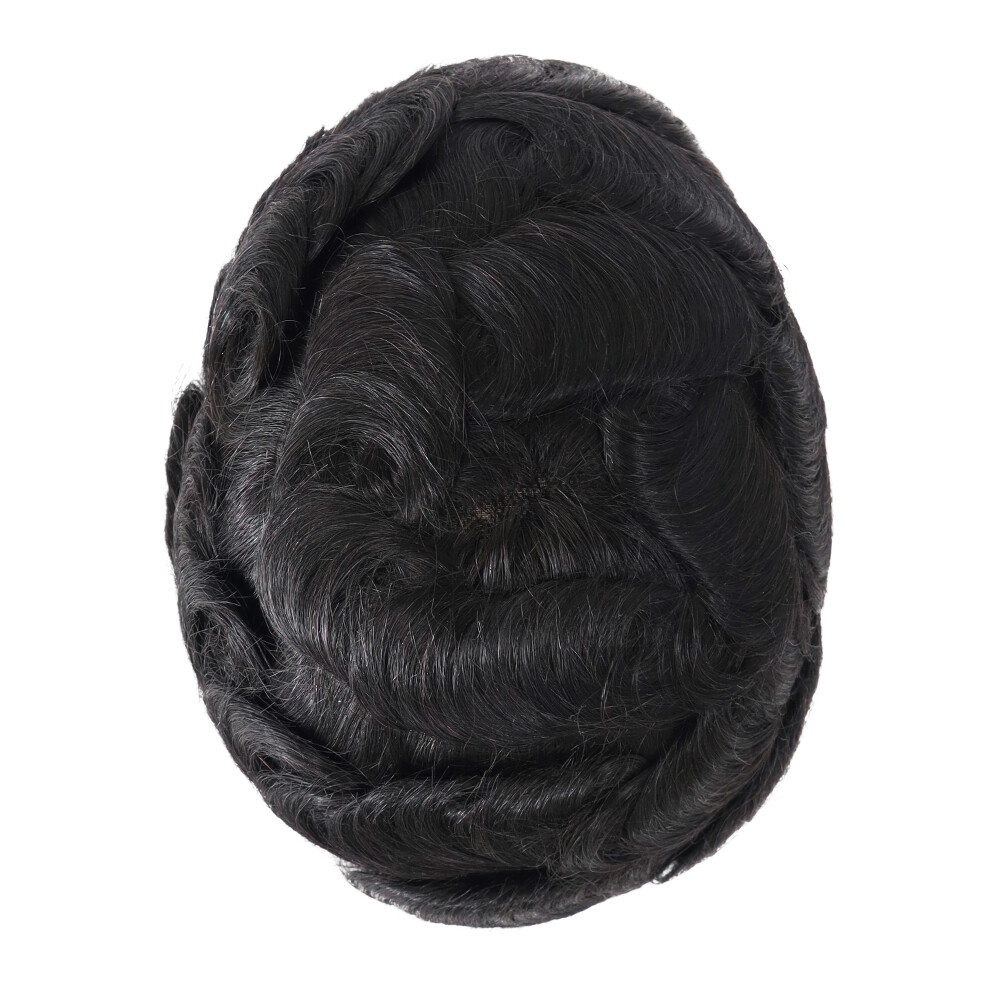 Toupees For Men Human Hair Lace Front Replecement System Mono Center Medium Hair