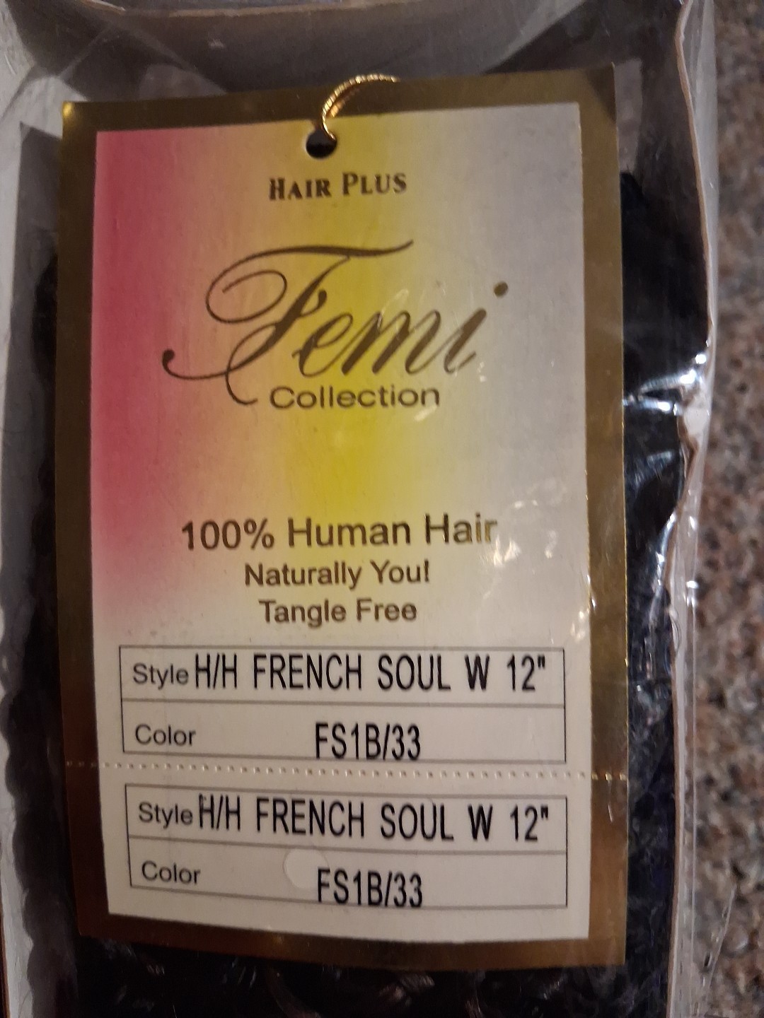 Femi Collection Hair Plus 100% Human Hair New French Sole ExW 12in Color Fs1b/33