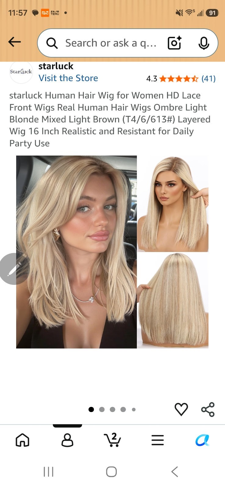 Brand new never tried onstarluck human hair blend light blonde light brown ombre