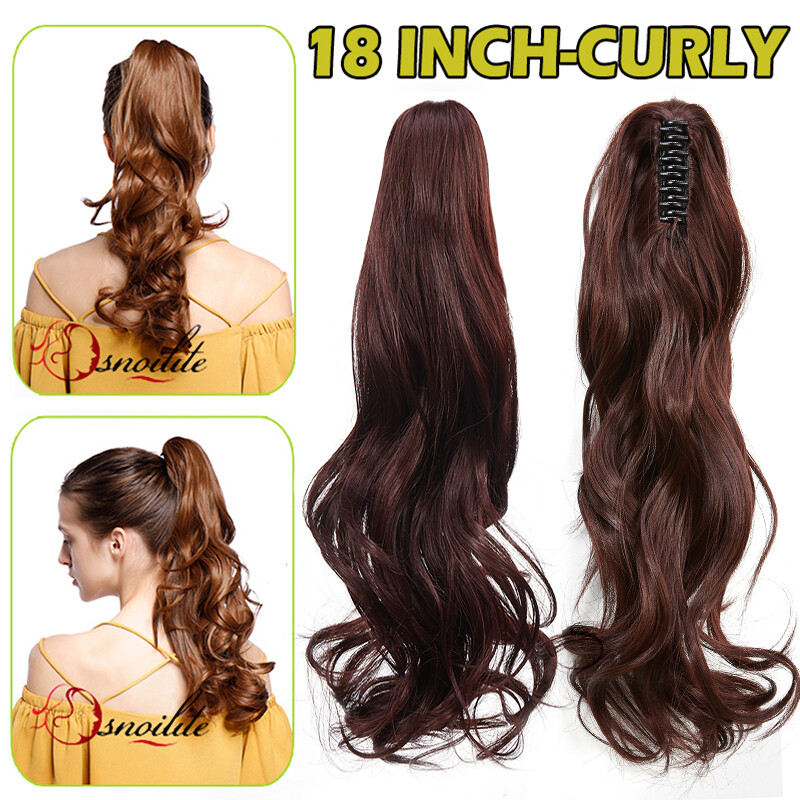 Big Claw On Ponytail Hair Piece Extensions Clip in Long Braids Fake Hairpiece US