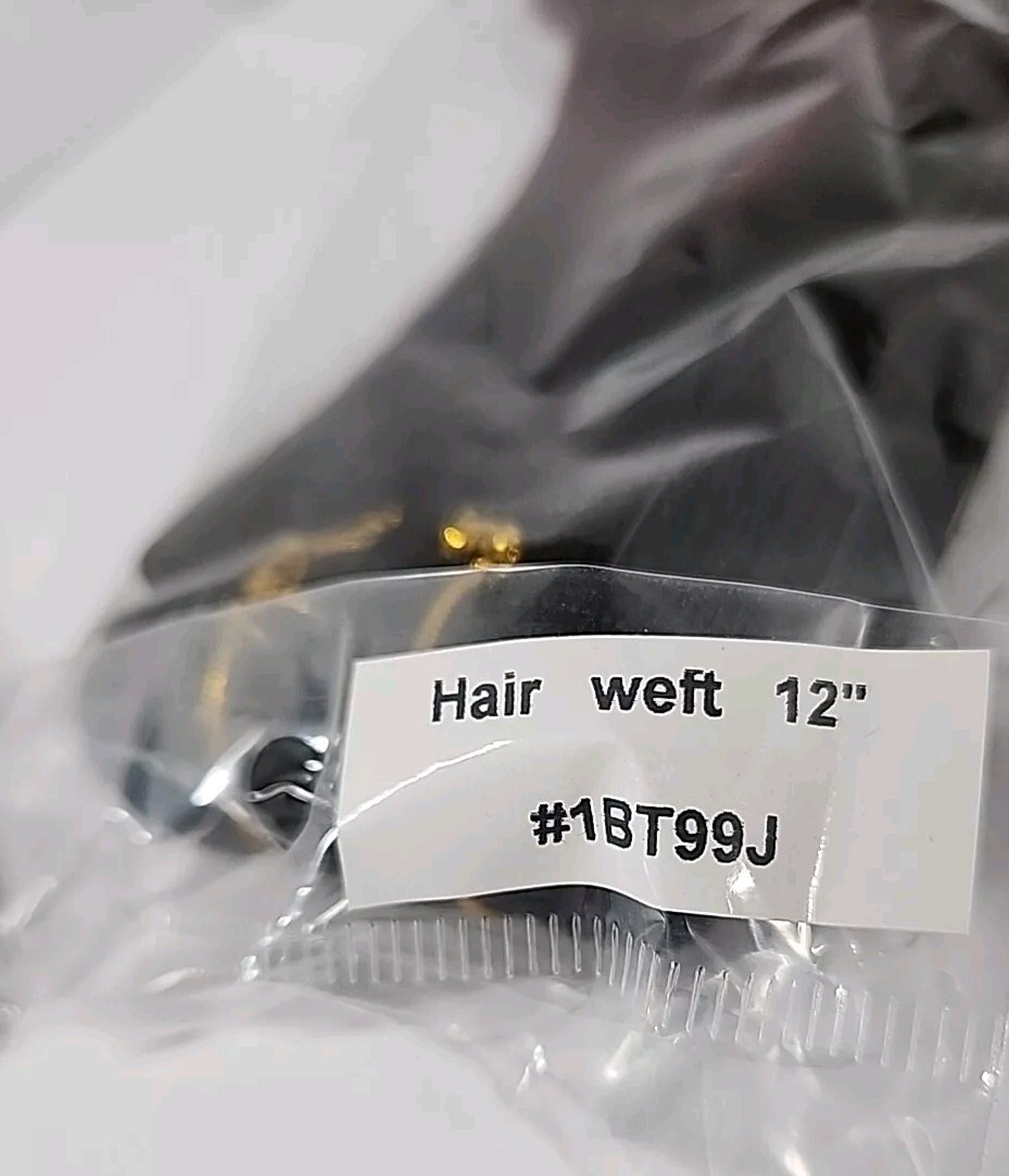 Weft 12″ Human Hair Extensions Straight Ombre #1B Natural Black to Burgundy Red