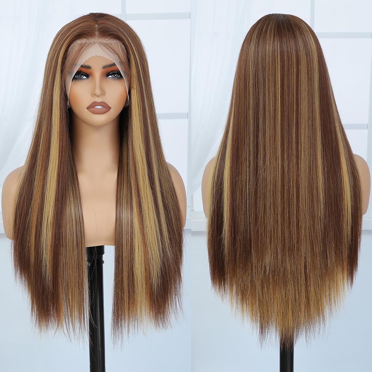 Heat-Resistant Honey Blonde Lace Front Wig – 180% Density & Versatile Style