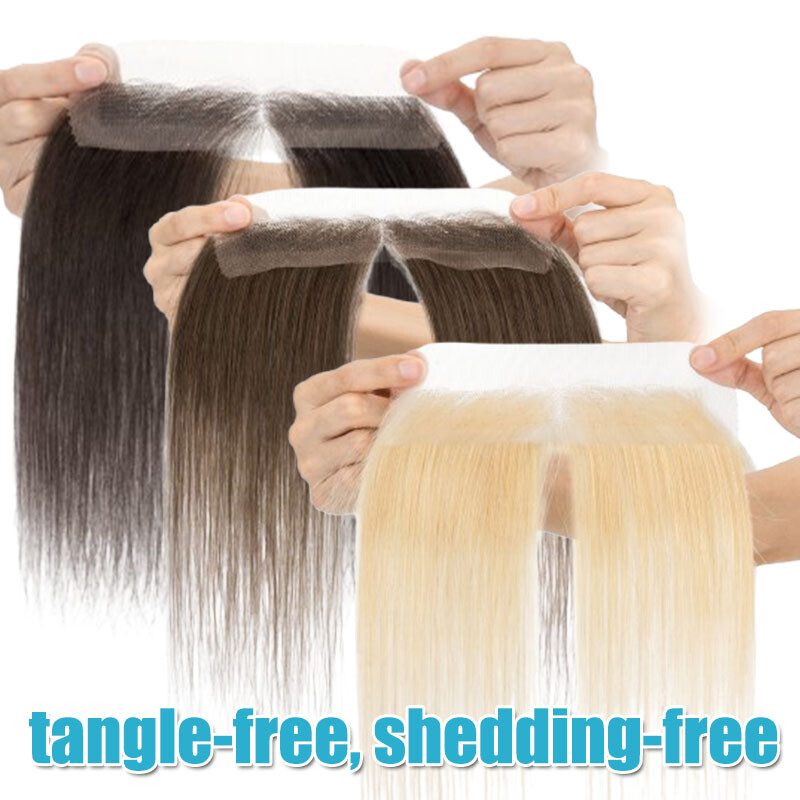 Front Hairline Full Lace Cover-up Human Hair Patch Piece Hand-Tied Topper Toupee