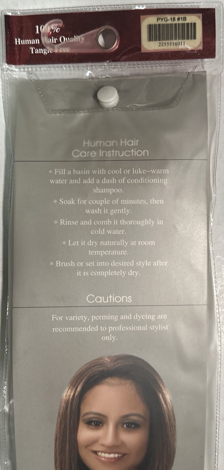 18″ 100% Human Hair Quality Remy Touch Tangle Free Yaki Hair Extensions Color 1