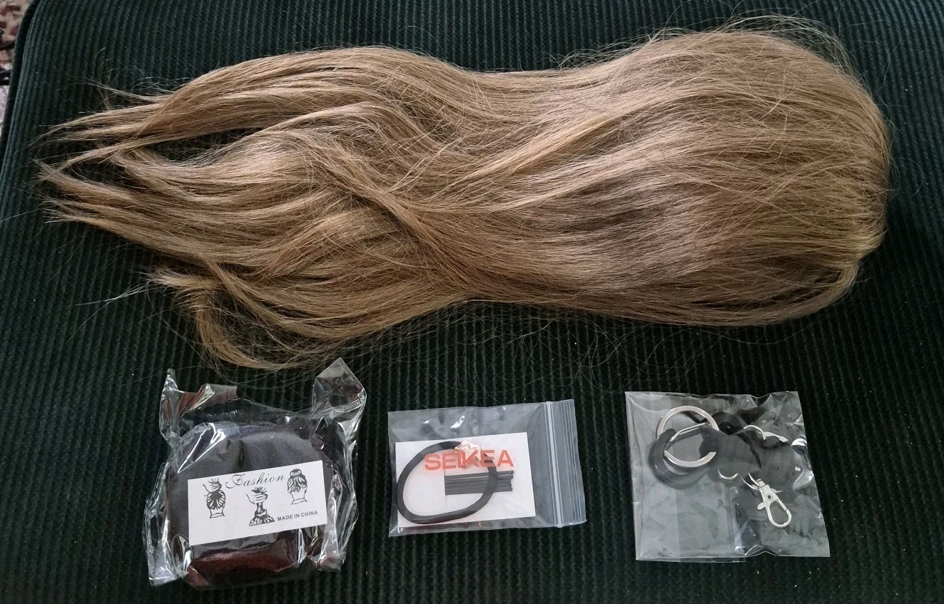 SEIKEA 16” Cheer Ponytail Hair Piece, 100% Ash Blond w/ Highlights Cheerleader