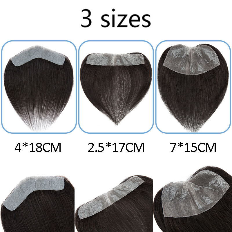 Men’s Hairline Toupee Real Remy Human Hair Frontal Hairline Skin PU Hairpiece