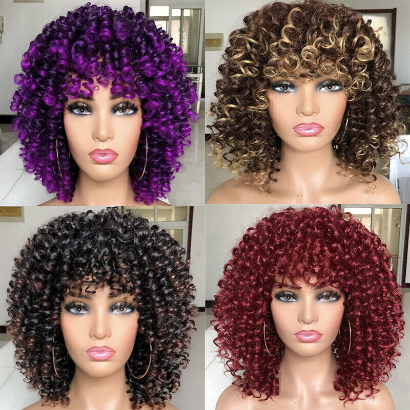 Curly Hair Wigs Cosplay SA Brazilian Fancy Short Full Wig Women Afro Curly Kinky