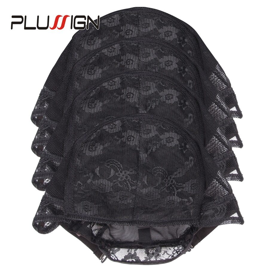 Adjustable Lace Wig Caps Invisible Mesh Weaving Hairnets With Strap 3 Pcs/Lot