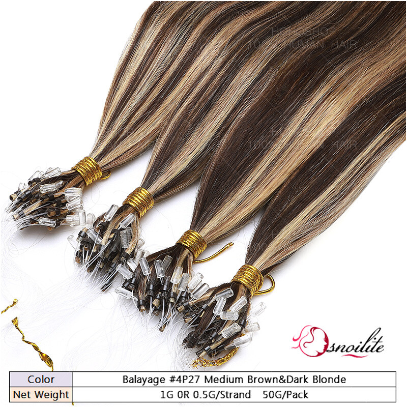 300S Micro Loop Ring Pre Bonded NANO I Tip 100% Remy Human Hair Extensions Ombre