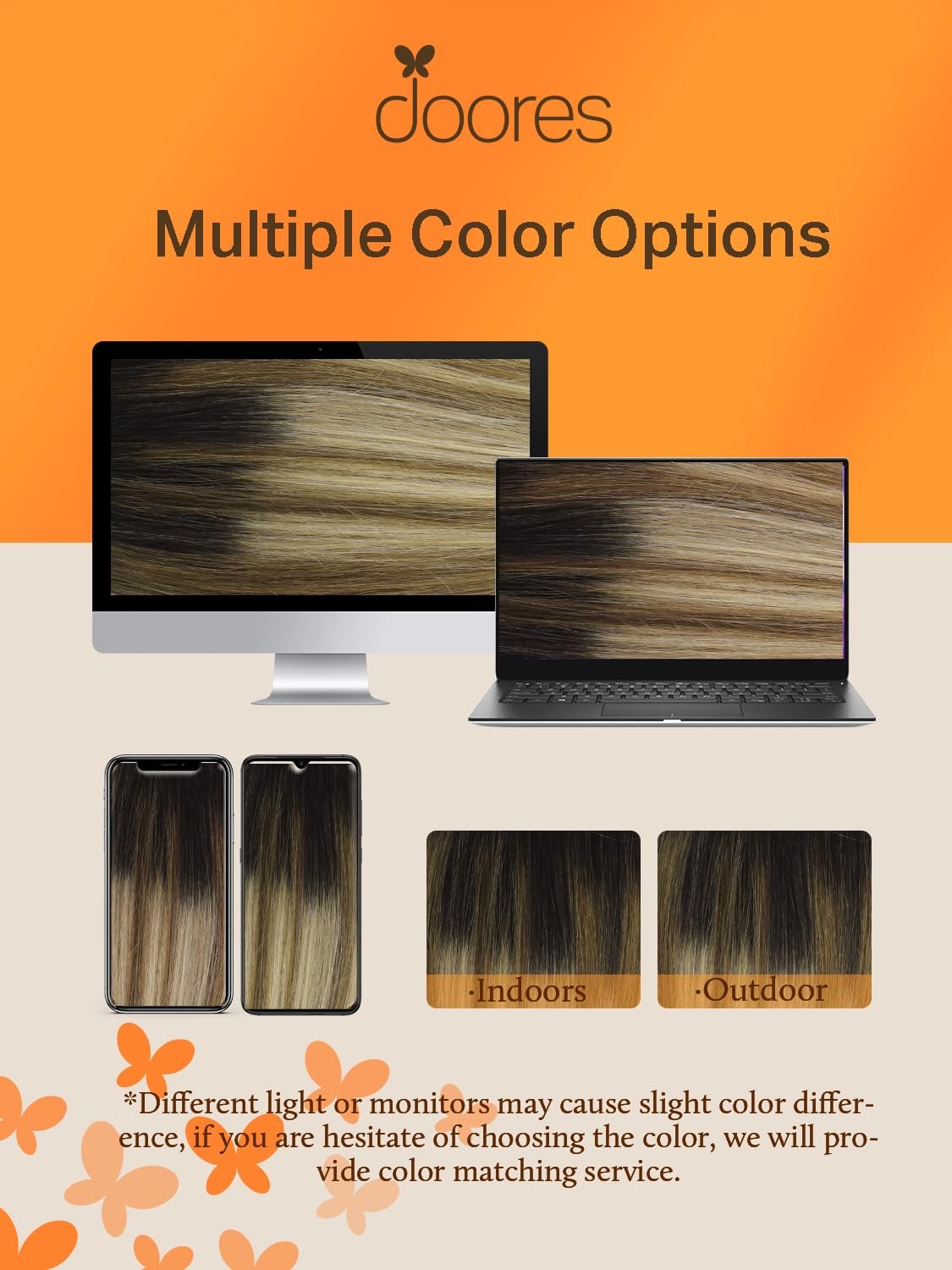 DOORES 10″ Dark Brown to Dirty Blonde Remy Tape-in Human Hair Extensions 20g