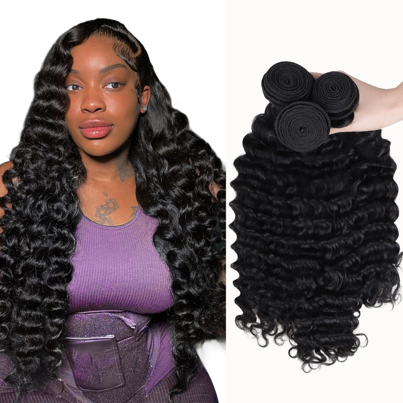 Idn Beauty 15A Cambodian Raw Human Hair Bundles Closure Natural Black Weave