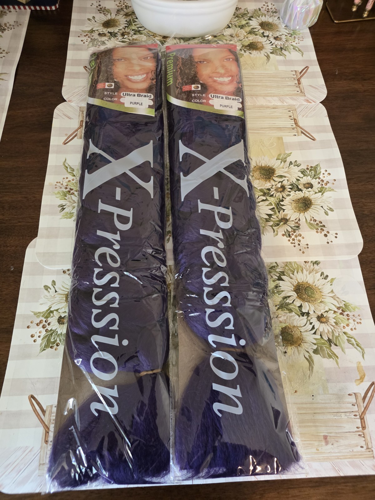 X-Pression Ultra Braid Synthetic Braiding Hair Extensions Purple 24 in 2 Pack