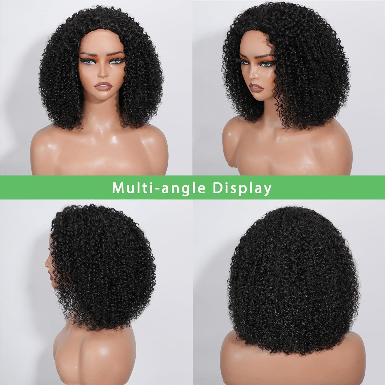Half Wig Human Hair – 200% Density Curly Half Wig 3 In 1 Wear Go Glueless Wigs 1