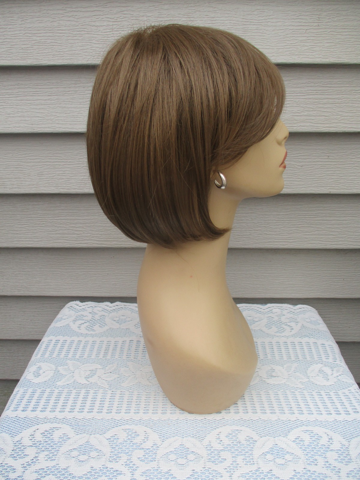 Paula Young TOPPER Curlable BEAUTIFUL Hair Piece w/Bangs LT ASH BROWN Full Cap