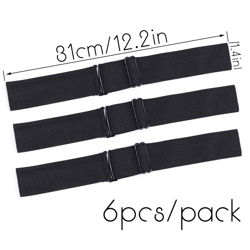 Nvunofry 6 PCS Adjustable Elastic Band for Wig Making 1.4 x 12.2 Inch, Black