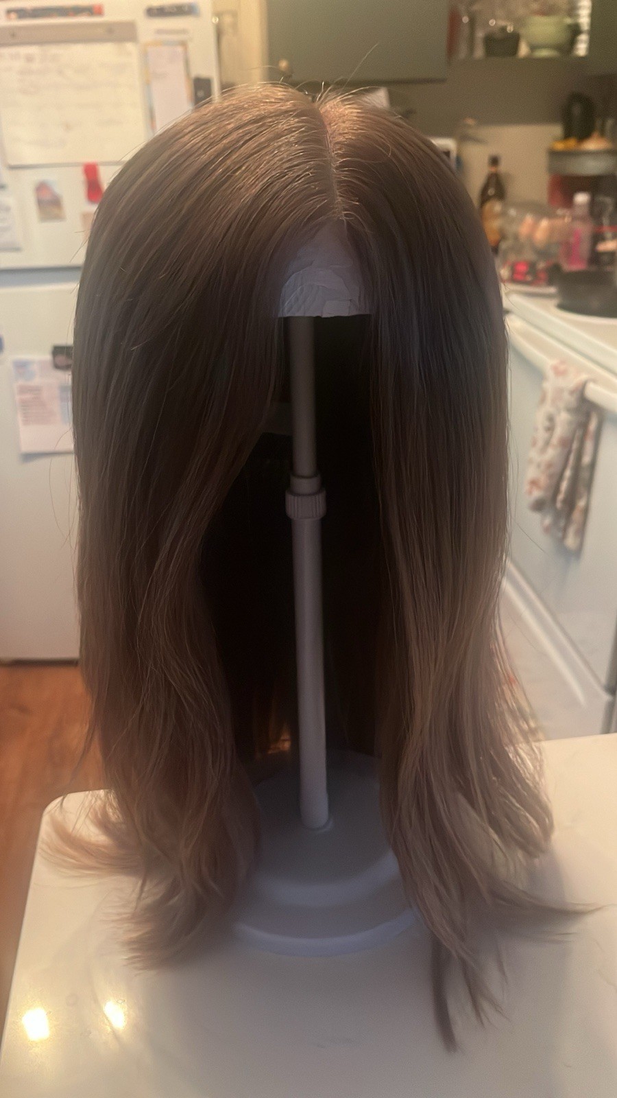 Tiffani Susan 20 in Human Hair Lace Front Wig Medium Cap Medium Brown Layered