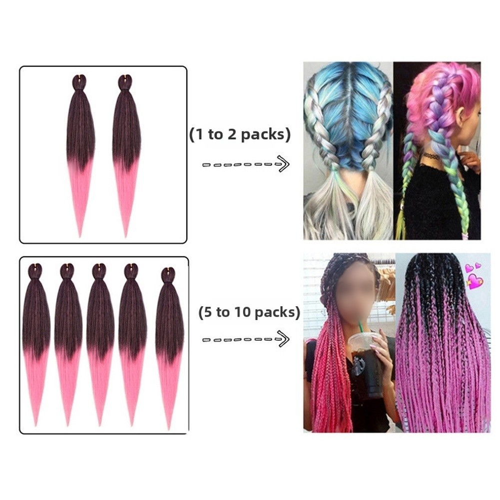 20 Inch Synthetic Easy Braid Hairpiece Low Temperature Fiber Lightweight