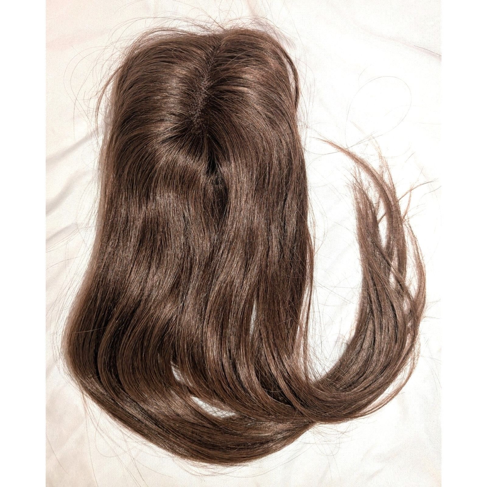 Rich Choices Hair Toppers #4 Medium Brown No Bangs 12″ Human Remy Hair Clip in