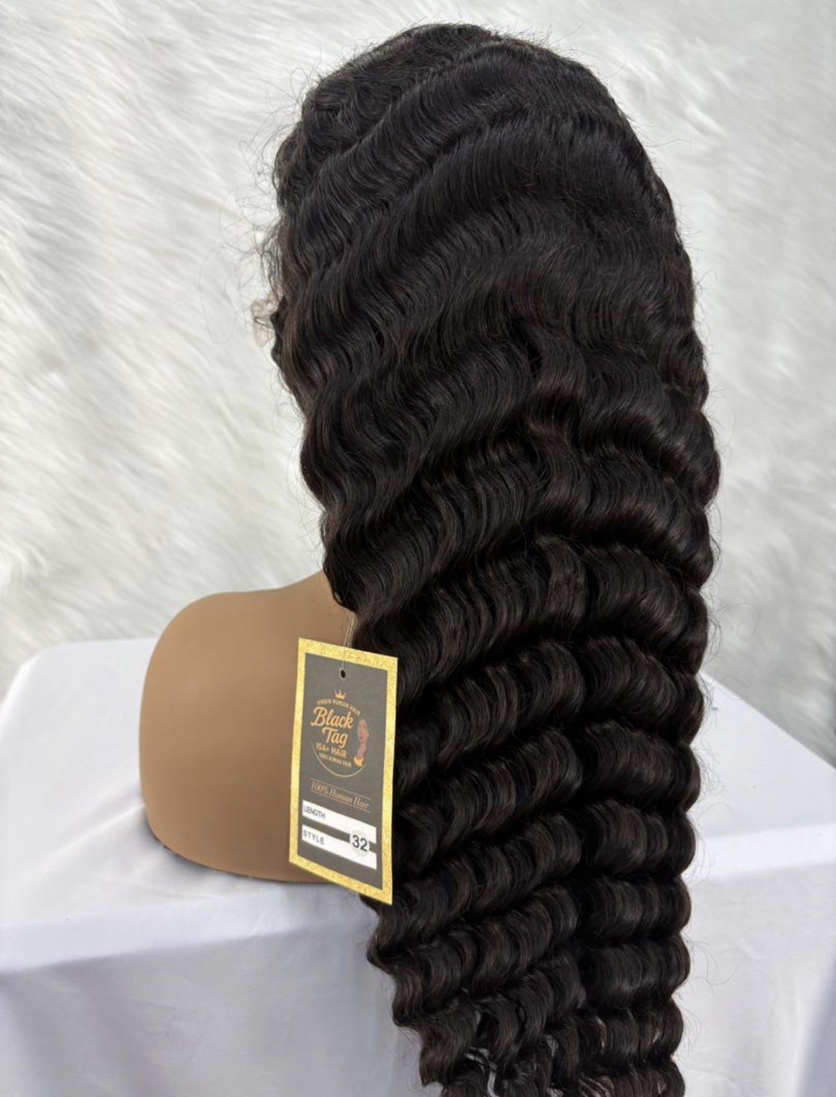 100% Human Hair Wigs deep wave 13×6 Lace Frontal 32”inch Natural 200%d