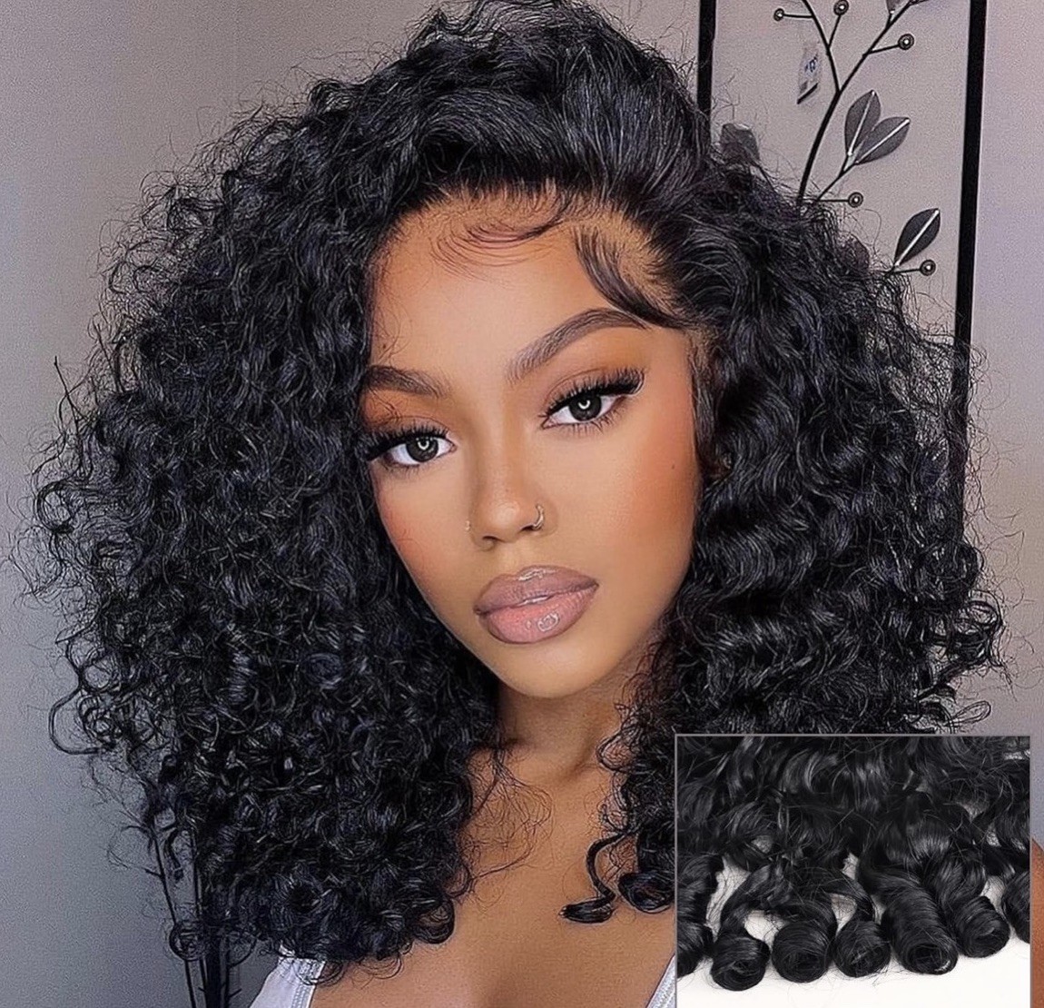 IJOY Beauty Creation 360 HD Lace Frontal Wig – 3C 4A Bouncy Curly Water Wave