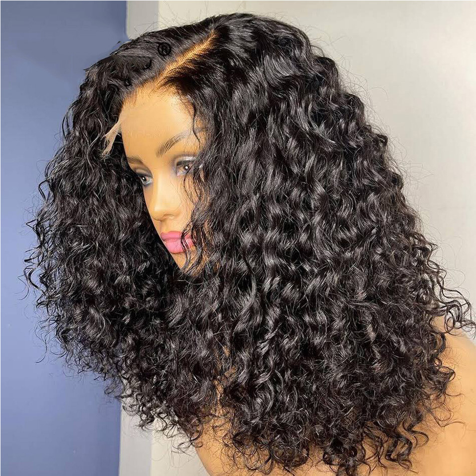 Water Wave 13X4 Lace Front Human Hair Wig For Black Women Curly Pre Plucked 13X6