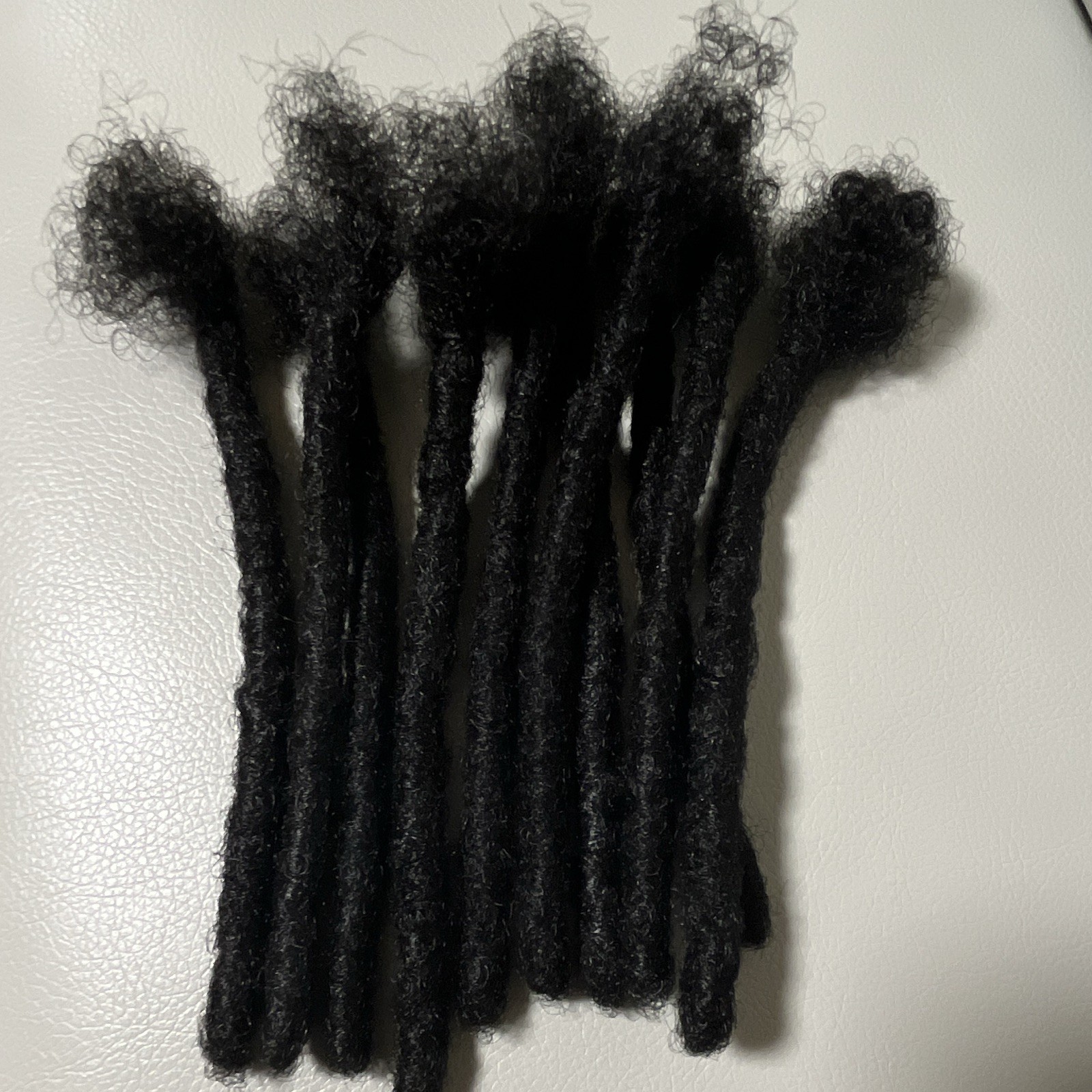 Black Dreadlock humain Hair Extensions, Curly Texture, 9 in, 10 Pc