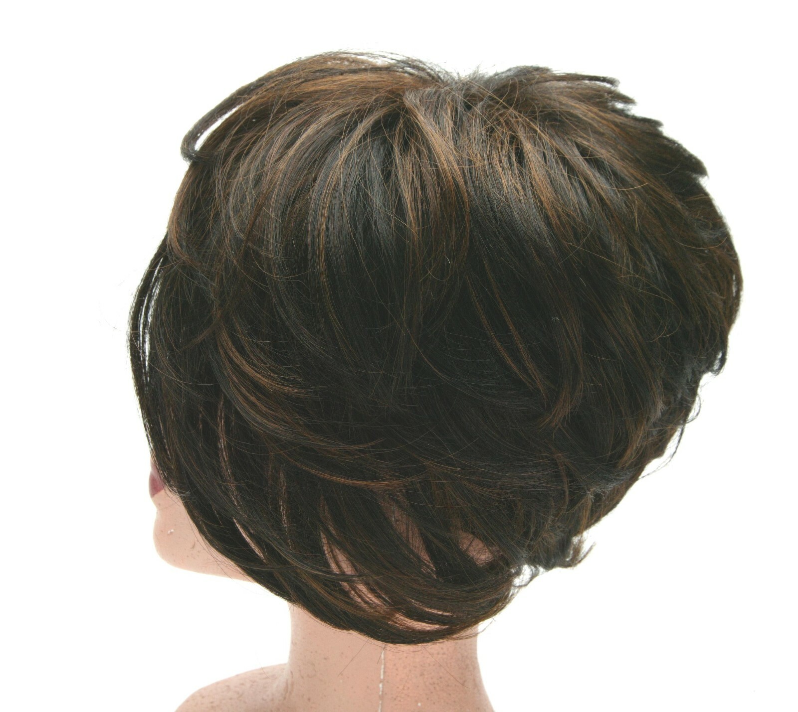Women’s Dark Short Hair Wig. Unusual Shape. Made By Modu, Indonesia. Unworn.