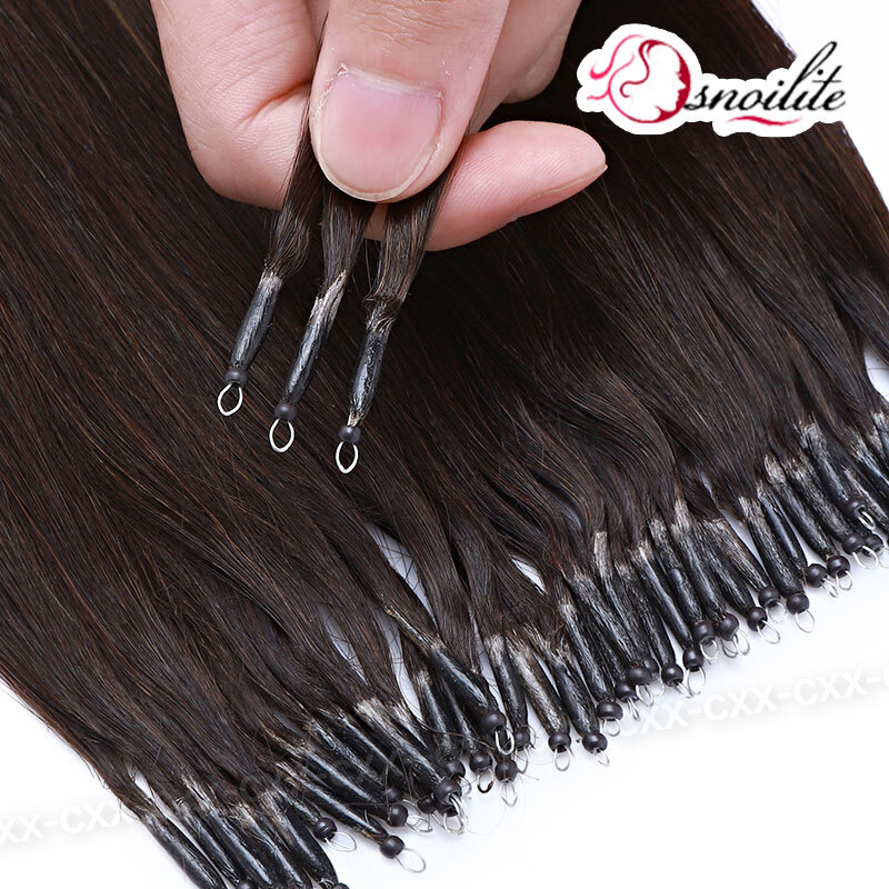 Nano Rings Hair Extensions 100% Remy Human Hair Thick Minhi Beads Straight 50pcs