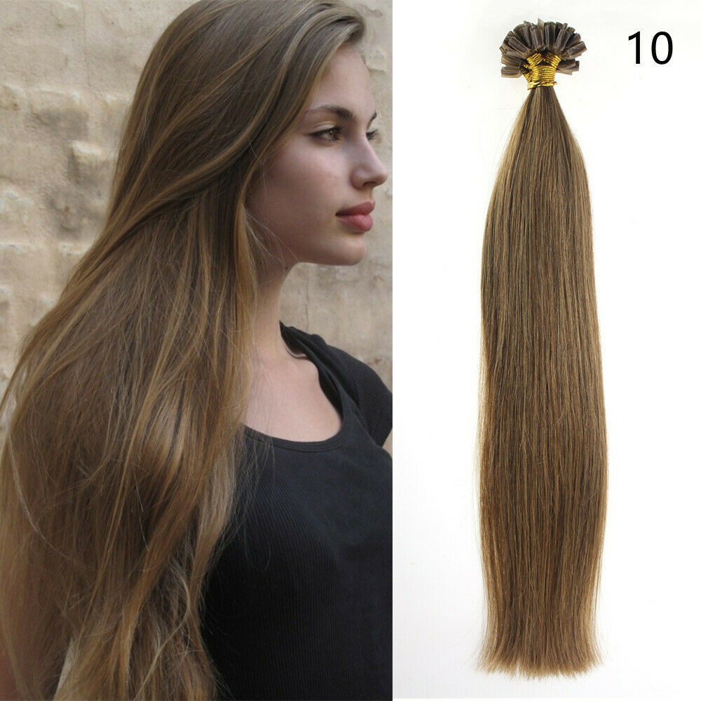 100PCS Keratin Bonded U Tip Human Hair Extensions Double Drawn European Hair 1g