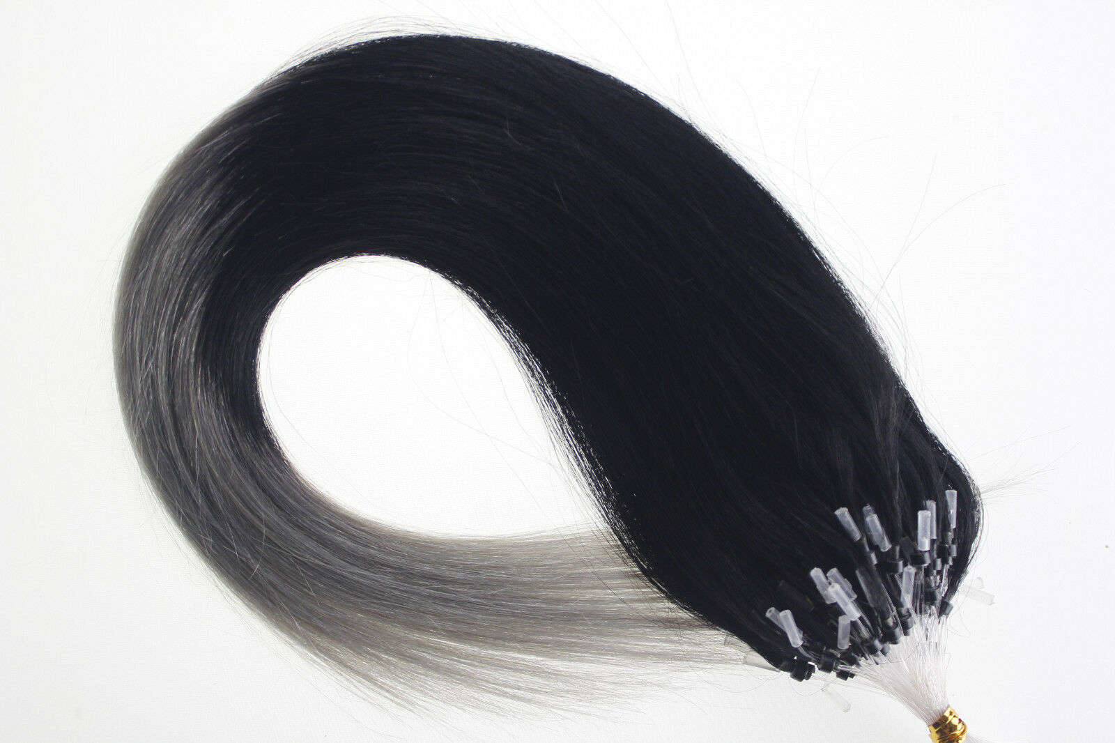 Micro Loop Hair Extensions Micro Slicone Beads Remy Russian Straight Human Hair
