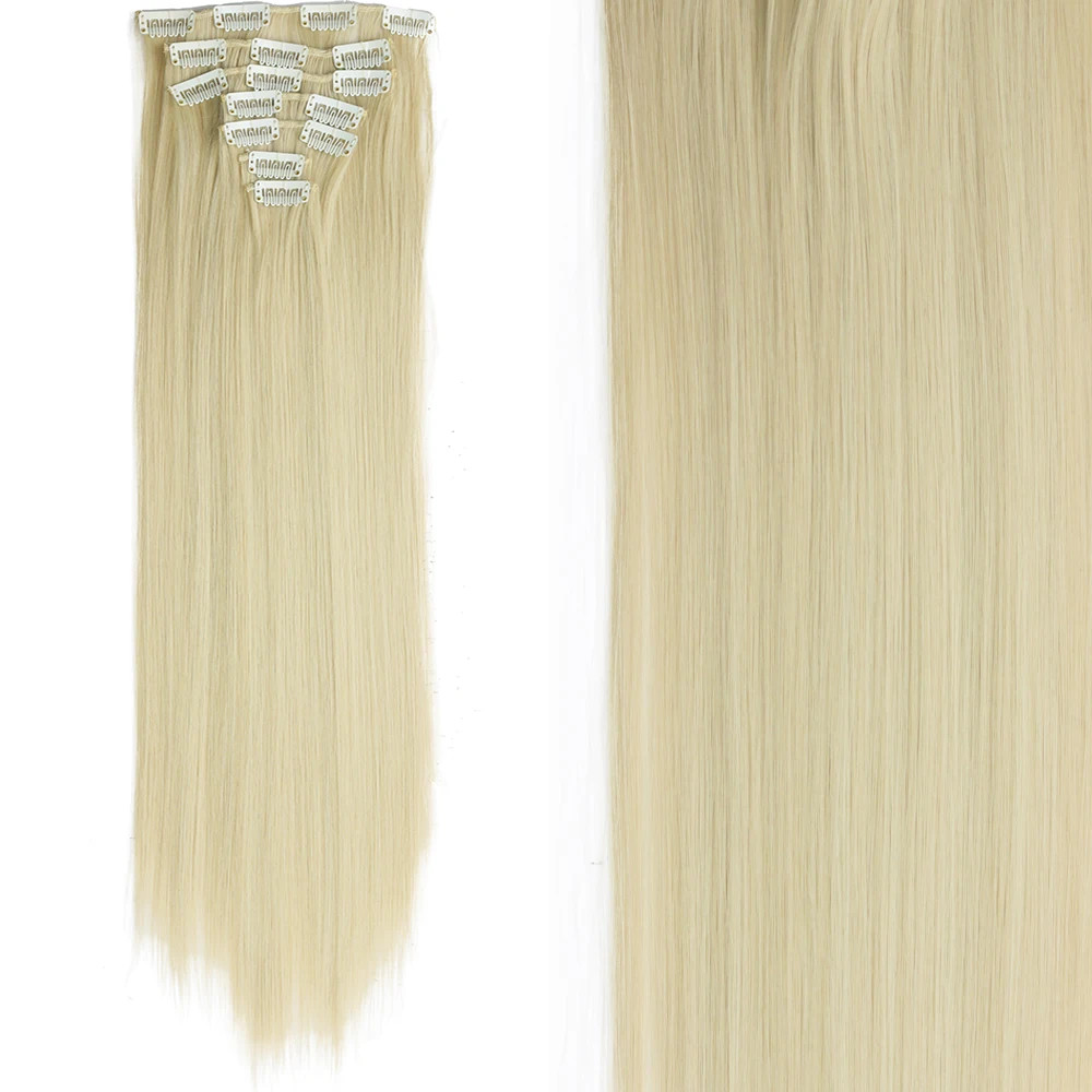 Natural Ombre Black Long Straight Heat Resistant Fake Hair Extension For Women