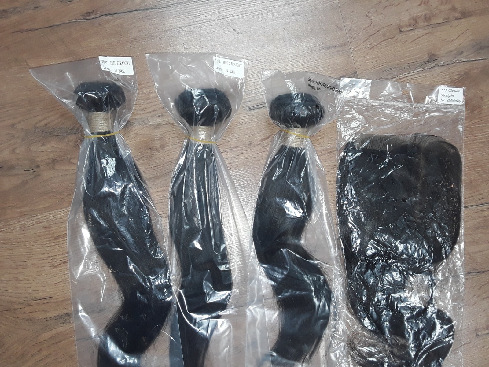 12A BRAZILIAN VIRGIN HUMAN HAIR STRAIGHT 12+14+16&10INCH 5X5 WIDER CLOSURE 390g