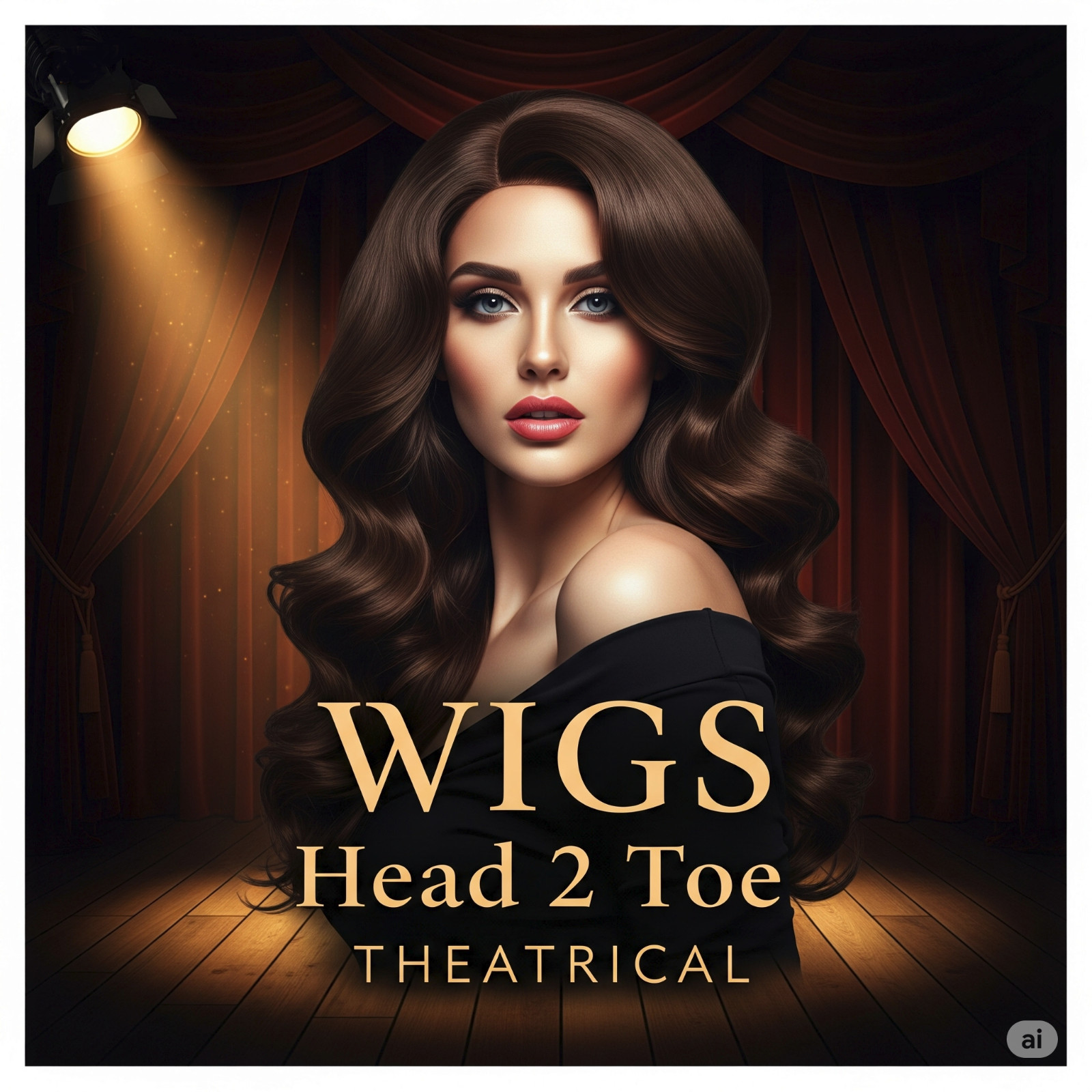 16 inch Dark Brown 6# Wavy Costume Wig bangs woman synthetic stage actress act