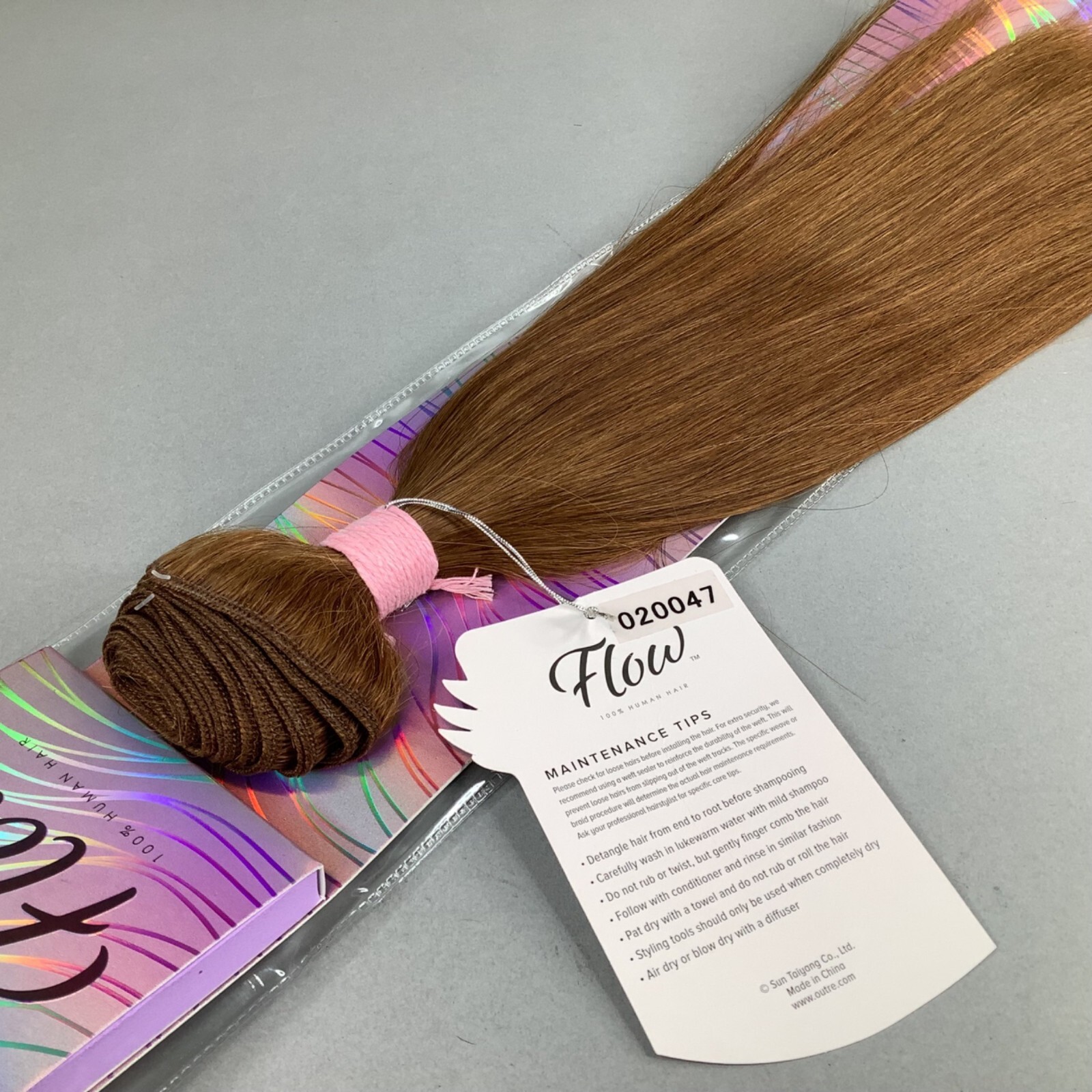 14″ Flow #30 Honey Brown Yaki Straight 100% Human Hair Extensions