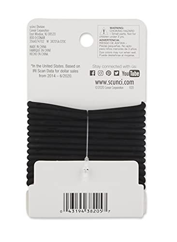 Black Gel Hair Elastics, No-Slip Grip, Strong Hold Ponytail Holders – 14 Pcs x 3