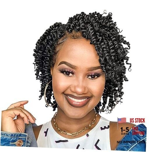 6 Inch Passion Twist Hair Pre-twisted 8 6 Inch (Pack of 8) 1B/Natural Black