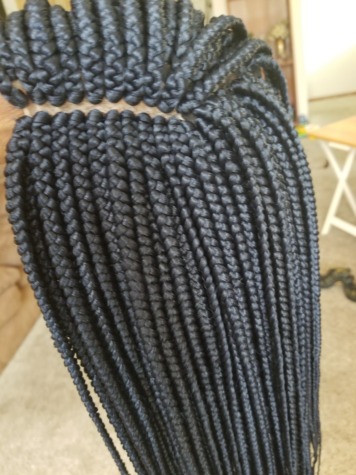 Fully Handmade 26” to 28” Micro Box Braid Wig Navy Blue
