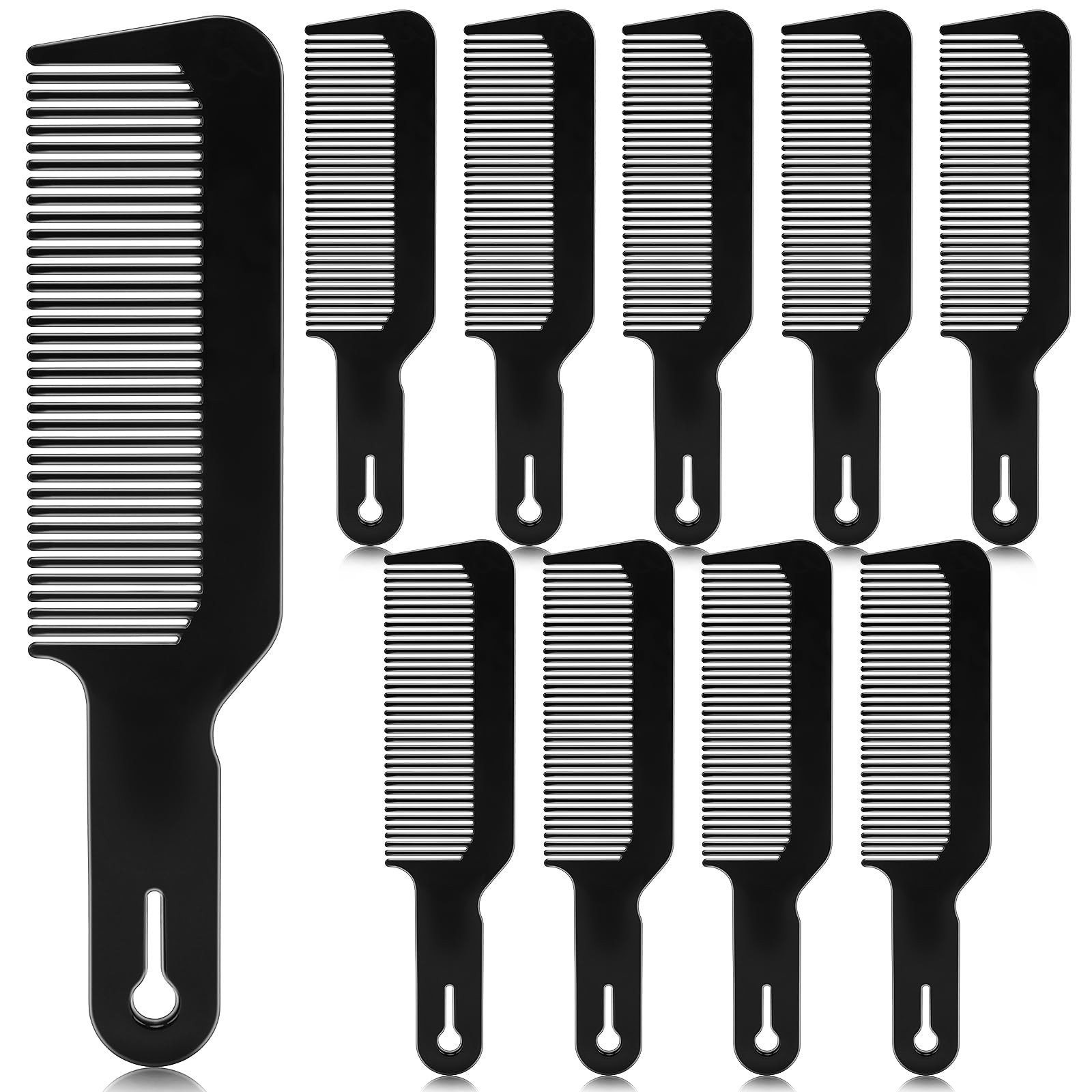 NICEMOVIC Barber Hair Cutting Blend Fade Combs 10 Pack 8.6 x 2 Inch, Black